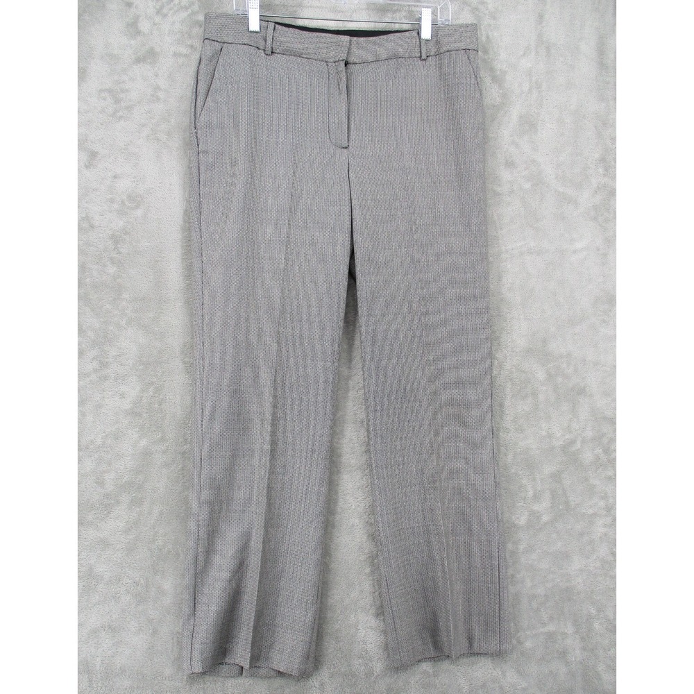 Talbots Pants Womens Size 12 Micro Check Wool Blend Straight Leg Quiet Luxury